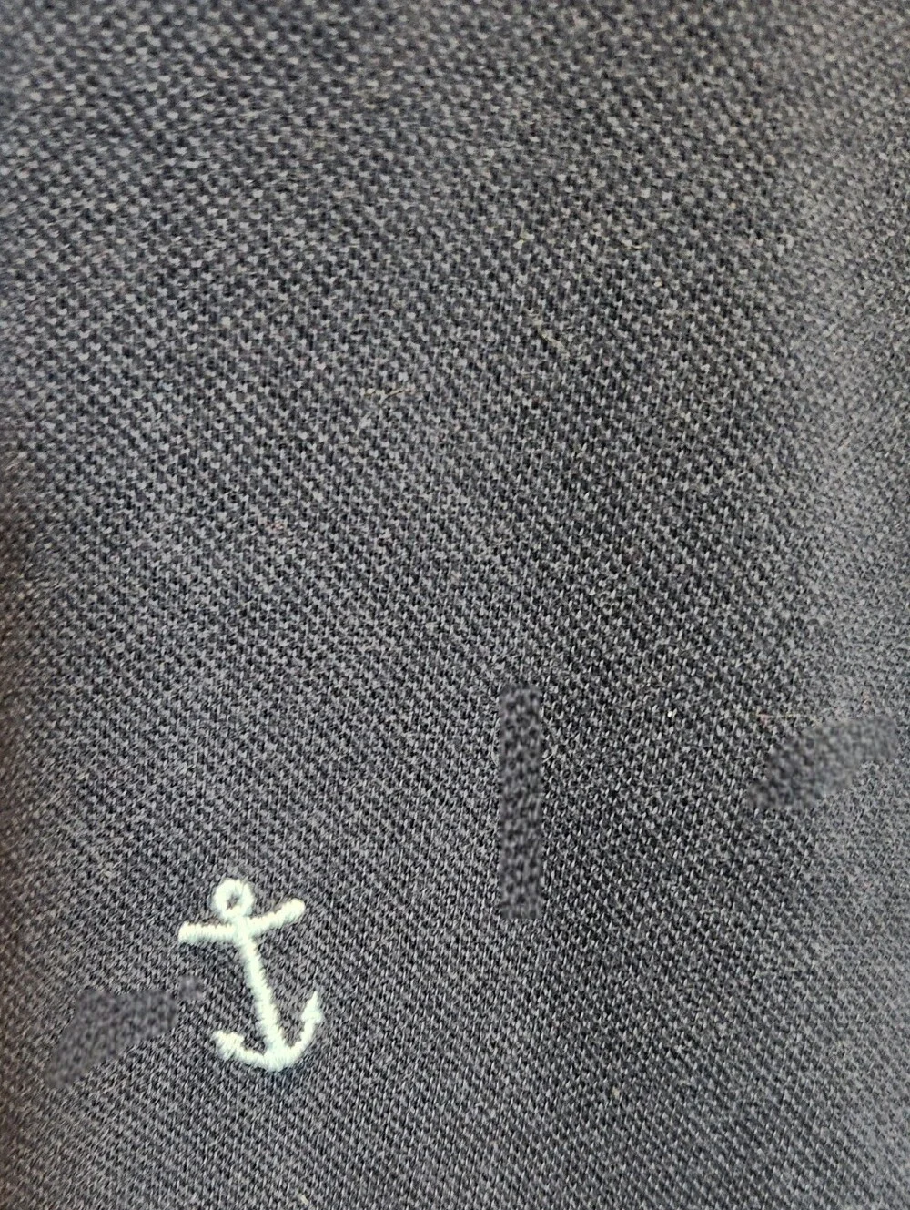 J. Crew Dark Navy Polo with White Anchor Emblem